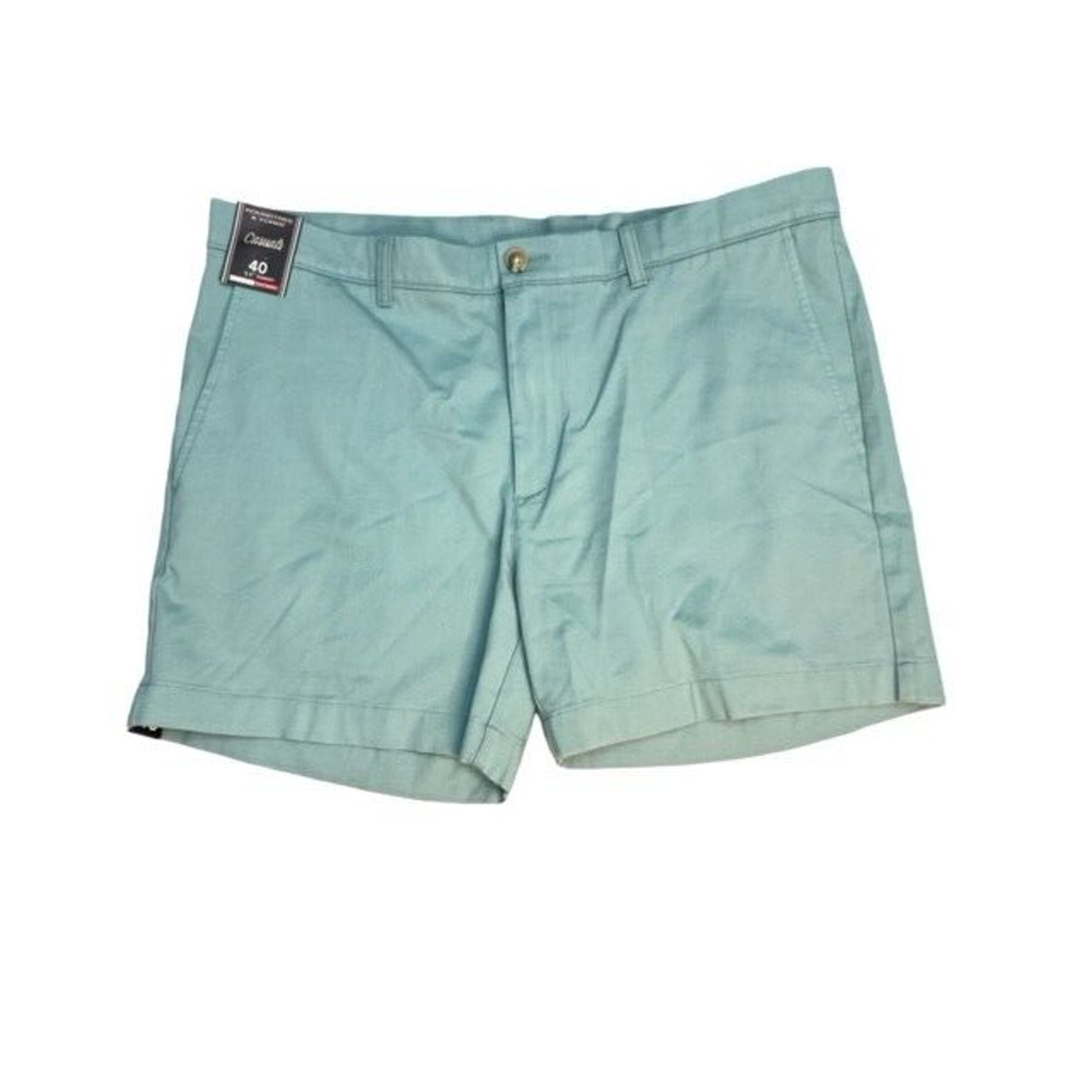 Roundtree & Yorke Casuals Shorts sz 40 Teal Straight Flat Front 5.5 Inseam Beach